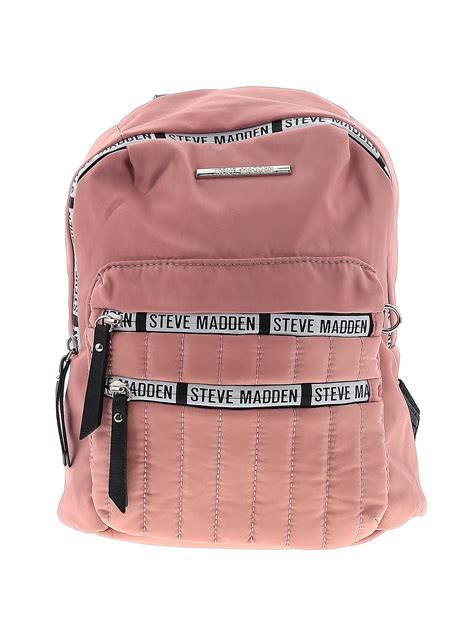 Steve Madden 100% Polyester Graphic Solid Pink Backpack One Size - 63% ...