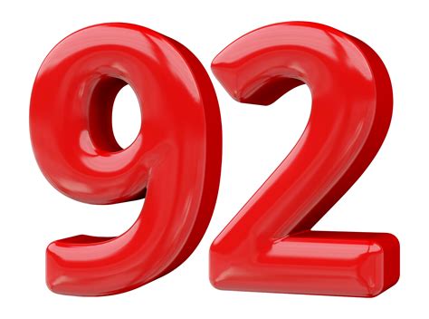 rojo 3d número 92 46645604 PNG