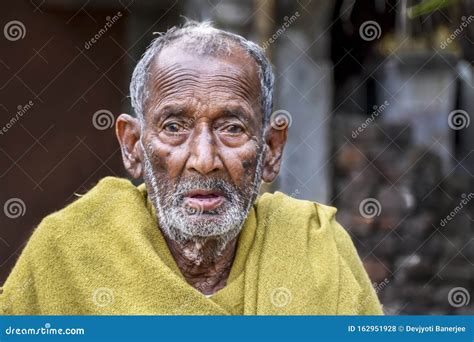 A Poor Indigenous Old Man of India Looks at the Camera with Astonished ...