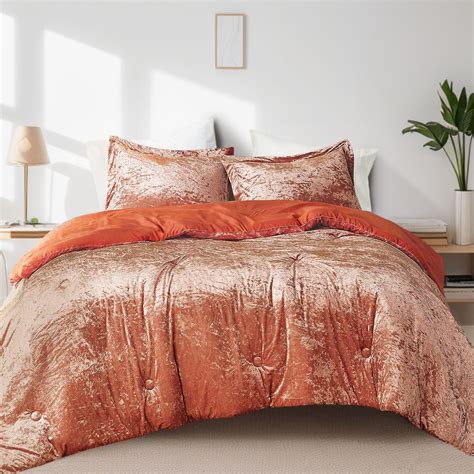 Comfort Spaces Full/Queen Cozy Velvet Comforter Sets 3-Piece Luxe All ...