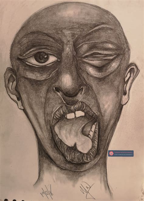 Ugly Drawn People Abstract Face One Line Art Drawing Minimalism. Ugly