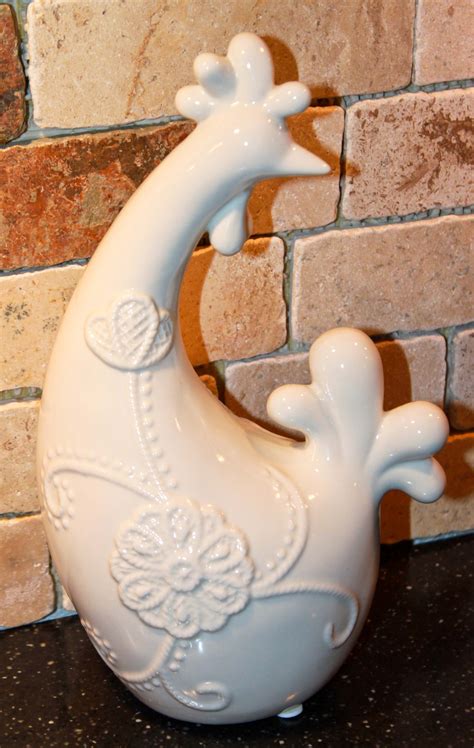 White Ceramic Chicken Sculpture - TJ Maxx Collection