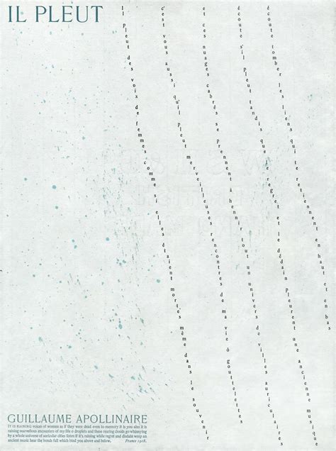 Poetry Month #1: Guillaume Apollinaire’s “Il Pleut”