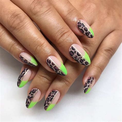 Neon Cheetah Nails