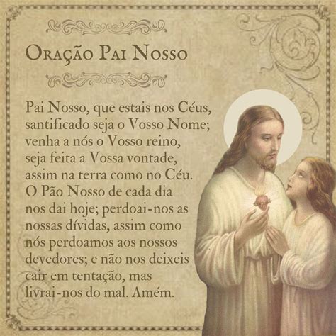 Oração Pai Nosso | Oração pai nosso, Oração, Orações cristãs