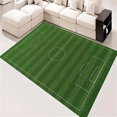 Green Soccer Field Rug, Football Field Rug, Grass Printed Rug, Moss ...