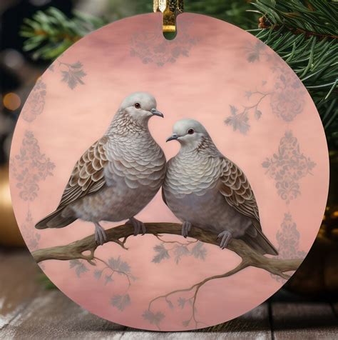 Two Turtle Doves Ceramic Ornament: 12 Days of Christmas 2024 - Etsy