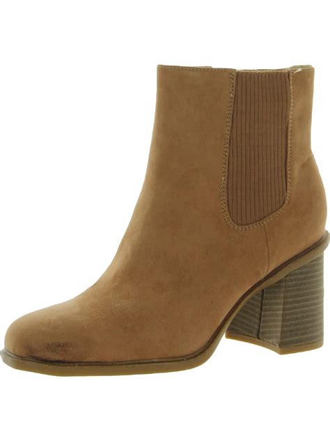 Dr. Scholl's Shoes Womens Ride Away Faux Suede Stacked Ankle Boots ...