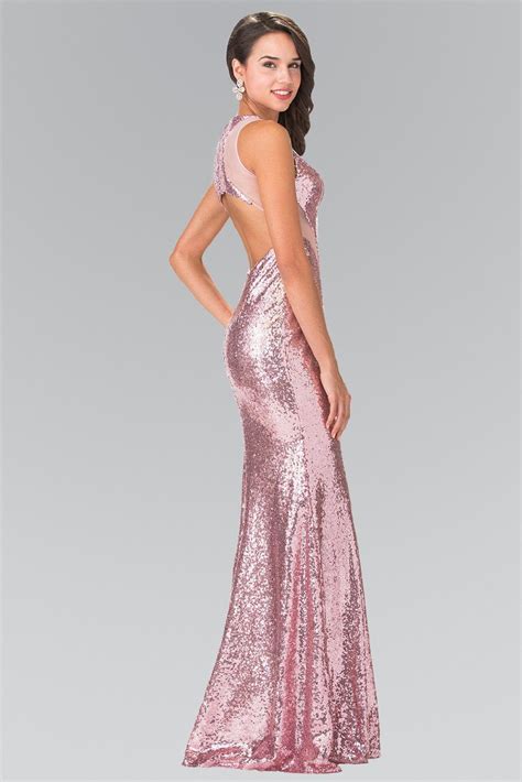 Sleeveless Sequined Dress with Sheer Cutouts by Elizabeth K GL2292 ...