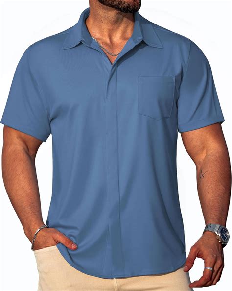 Amazon.com: COOFANDY Mens Casual Button Down Shirts Short Sleeve ...