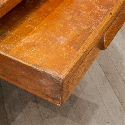 Solid Oak Two Drawer Desk by Standard Furniture Co. c.1940 | S16 Home