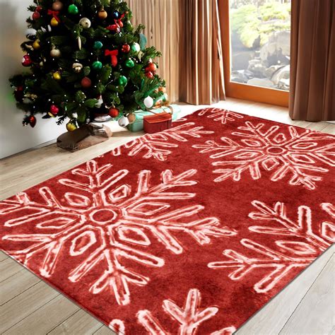 Amazon.com: Christmas Area Rug Snowflake Winter Area Rugs Christmas ...
