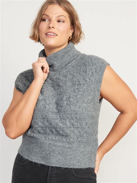 Sleeveless Knit Turtleneck Sweater at Marjorie Summerville blog