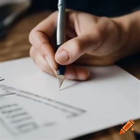 Writing with a pen on paper on Craiyon