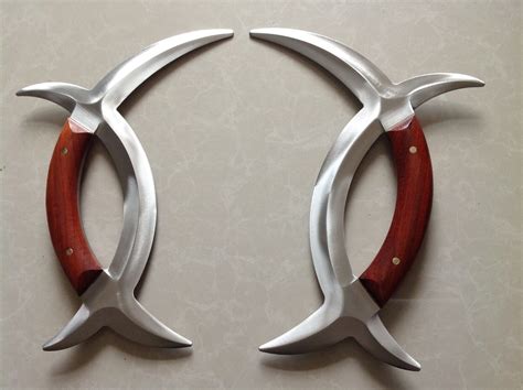 Chinese Martial Wooden handle Arts Weapon A Pair of Gossip Yuanyang ...