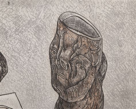 José Luis Cuevas - Juan Valle Alvarado Confesar para Maria Burga, Etching by Jose Luis Cuevas ...