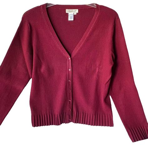 Deep red or burgundy colored cardigan from Coldwater... - Depop