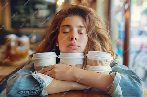 Premium Photo | Tired sleepy young woman with coffee Sleepy exhausted ...