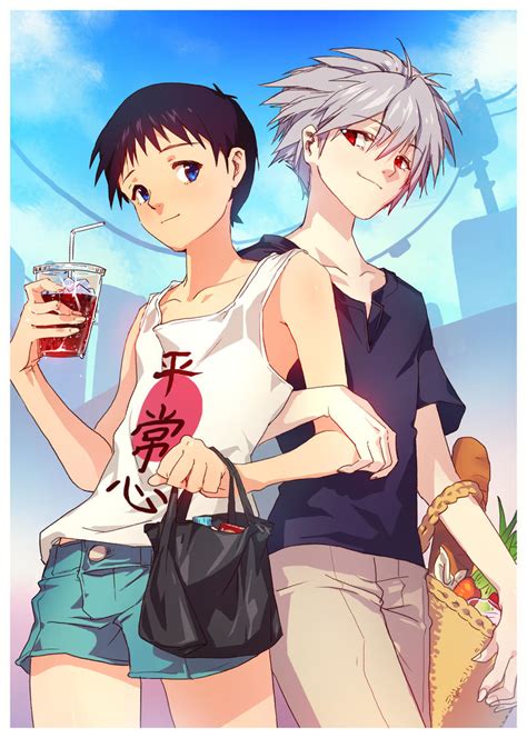 Kaworu x Shinji (shopping together) by illust-ringo on DeviantArt