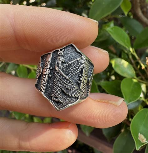 Hathor Goddess Ring 925 Sterling Silver Mother of Horus and Ra Scarab ...