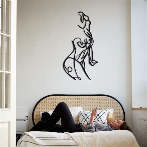 Modern Minimalist Naked Women Body, Metal Wall Decor, Feminin Eline Art ...