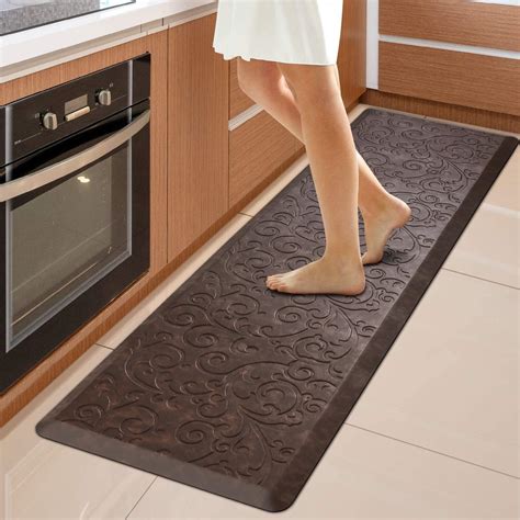 Amazon.com: Zenovaire Kitchen Mats Anti Fatigue Brown Kitchen Rugs ...