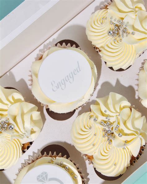 Engagement Cupcakes | Elegant Custom Cupcakes for Couples | Amys Bakehouse