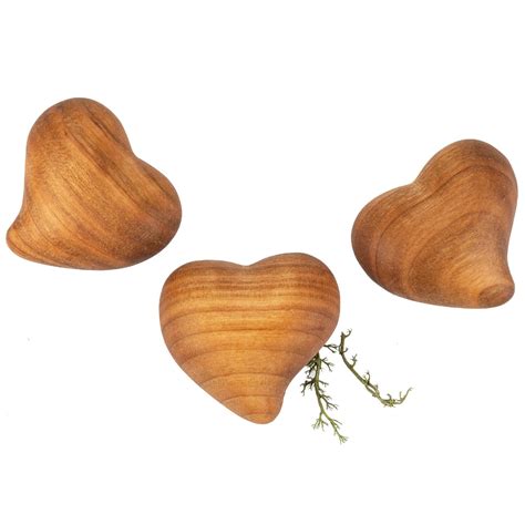 Holz Handschmeichler - Kirsche geölt - Herz Form geschwungen 5 x 5,5 ...