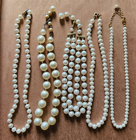 Vintage Pearl Necklace/ Faux Pearl Necklaces/ Beaded Pearl Necklaces ...