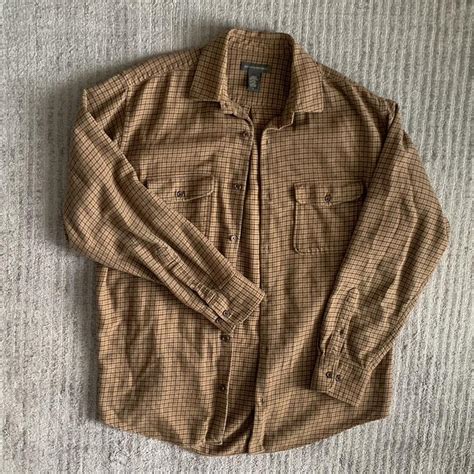 Vintage brown flannel shirt size large #brownflannel... - Depop
