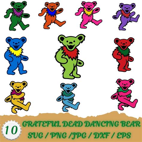 Grateful Dead Dancing Bears Svg Files, Png, Funny Svg, Grateful Dead ...