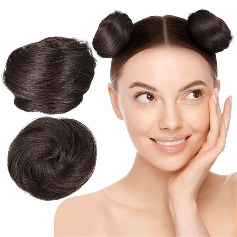 Minkissy Brown Claw-Clip Bun Lightweight Comfortable Hair Styling 2Pcs ...