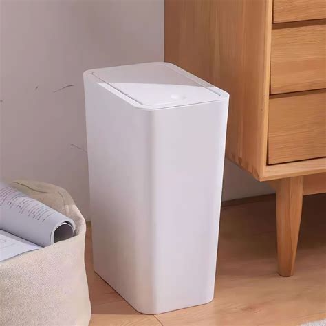 TINANA Small Trash Can with Lid, 3 Pack 10L Plastic Trash Bin, 2.6 ...