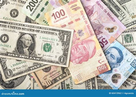 Dollar and Mexican Peso Bills Stock Photo - Image of agcuesta ...
