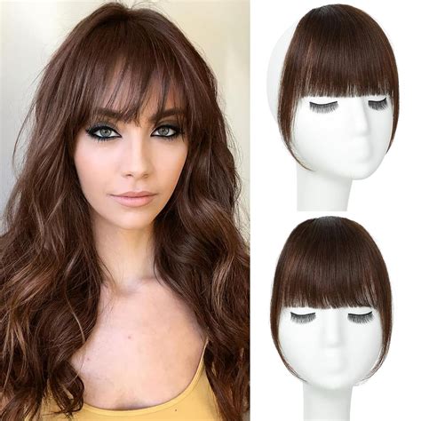 Clip in Bangs 100% Real Human Hair, Wispy Bangs Hair Clip, Fake Bang ...