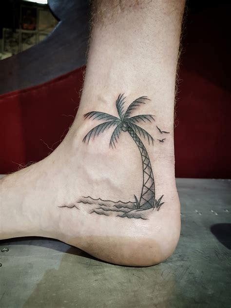 Palm Tree Tattoo Ankle
