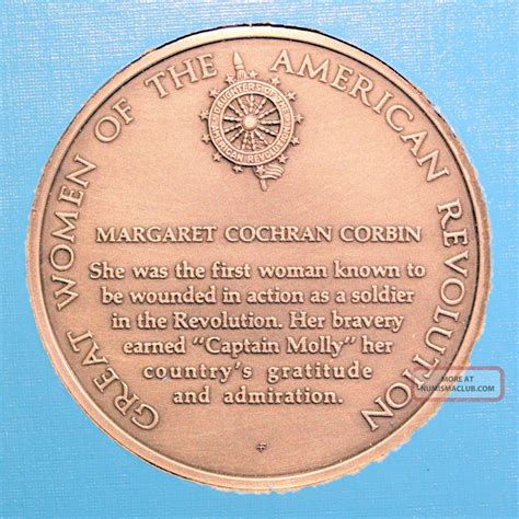 Dar Great Women Of The American Revolution Medal - Margaret Cochran Corbin