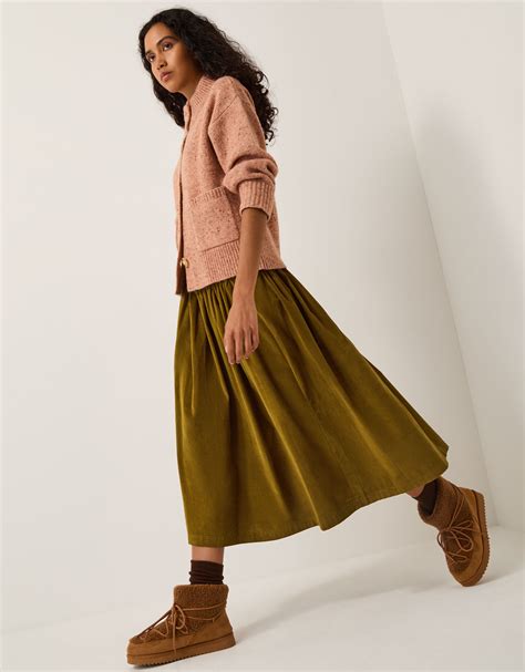 Jenny corduroy midi skirt green | Monsoon Accessorize Malta