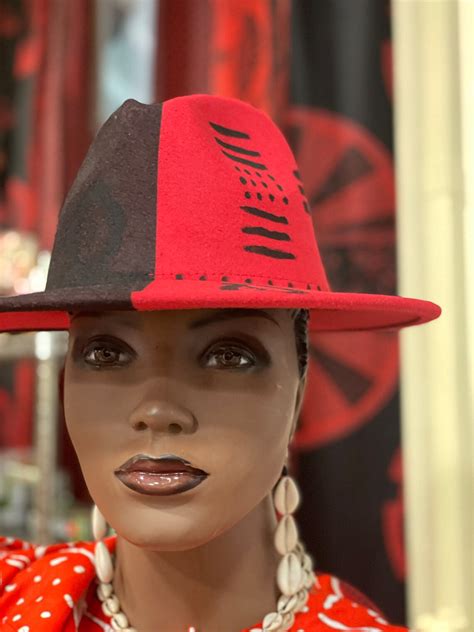 Christmas Fedora Gyname Fedora Red and Black Fedora - Etsy