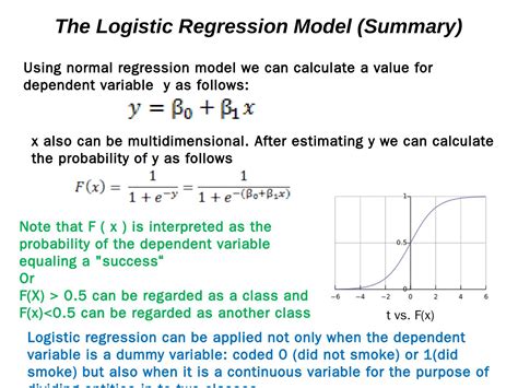 The Logistic Regression Model (Summary)