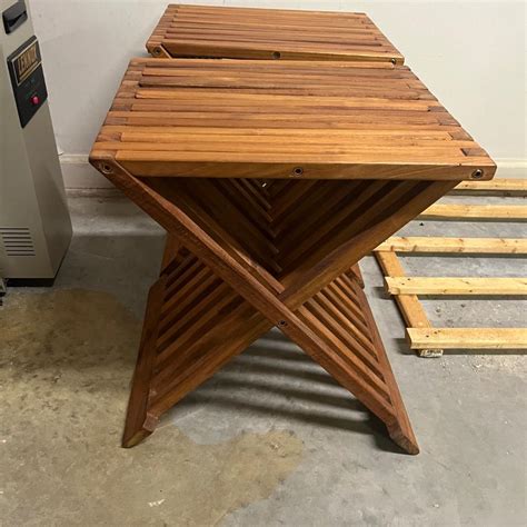 Two Wooden Folding Tables (S-MG) | EstateSales.org
