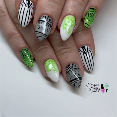 Day 304: Beetlejuice and Nightmare Nail Art | Halloween nails, Nail art ...
