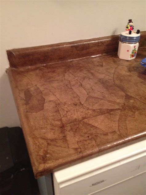 DIY Brown Paper Bag Flooring for Stunning Kitchen Countertops