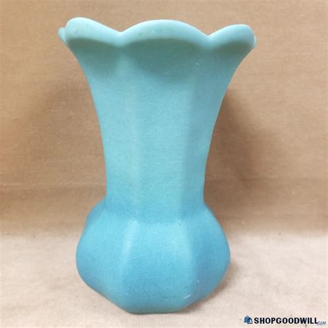 Vintage Van Briggle Pottery Vase Matte Aqua Blue 5.5" Colorado Springs ...