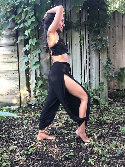 Goddess Flow Pants, High Slit Pants, Side Slit Pants, Bohemian Pants, Black Pants, Flow Pants ...