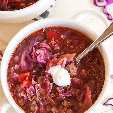 Red Cabbage Soup with Apples & Bratwurst Recipe | Seeking Good Eats