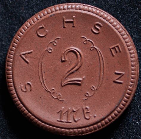 Саксония 2 марки 1921 нотгельд фарфор