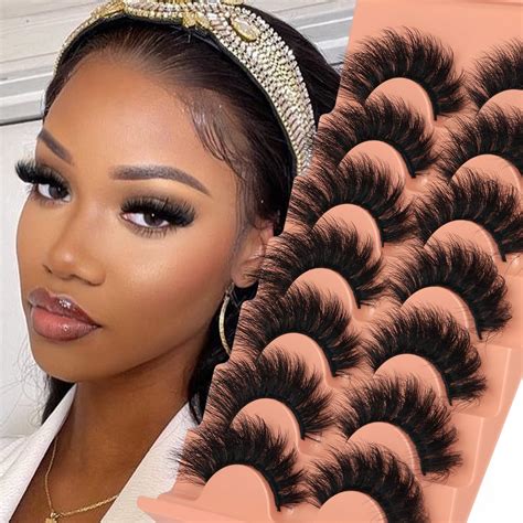Amazon.com: Mink Lashes Fluffy False Eyelashes 18mm Dramatic Faux Mink ...