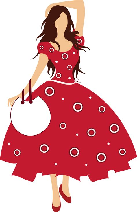 Character of a beautiful lady wearing red color dress. 25280697 Vector ...