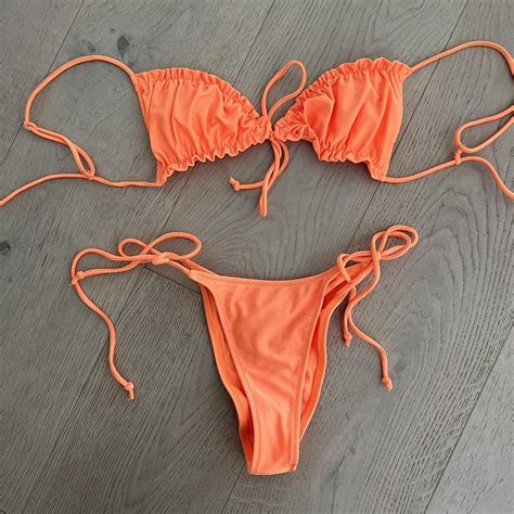 White fox swim, small bottom, xs top - Depop